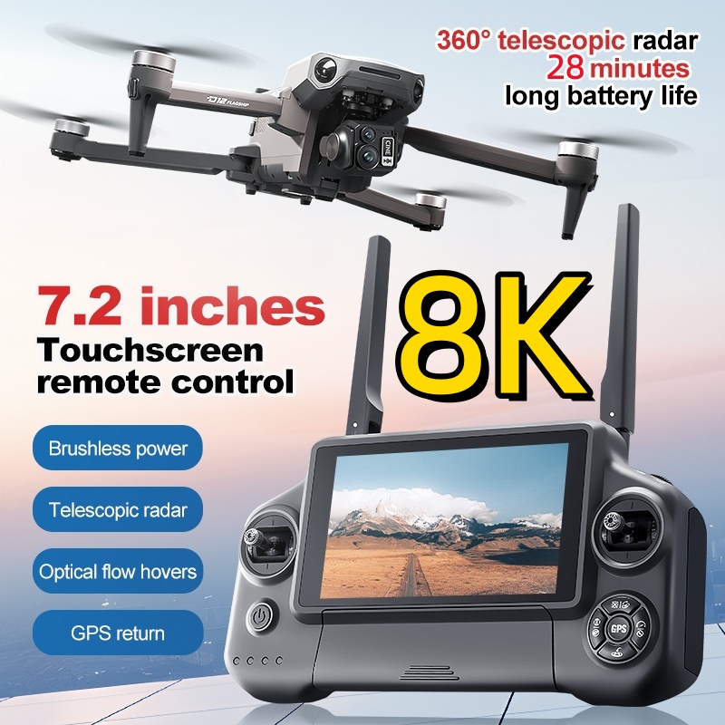 Fpv Brushless Rc Drone 4K - Dron RC con Control Remoto FPV,