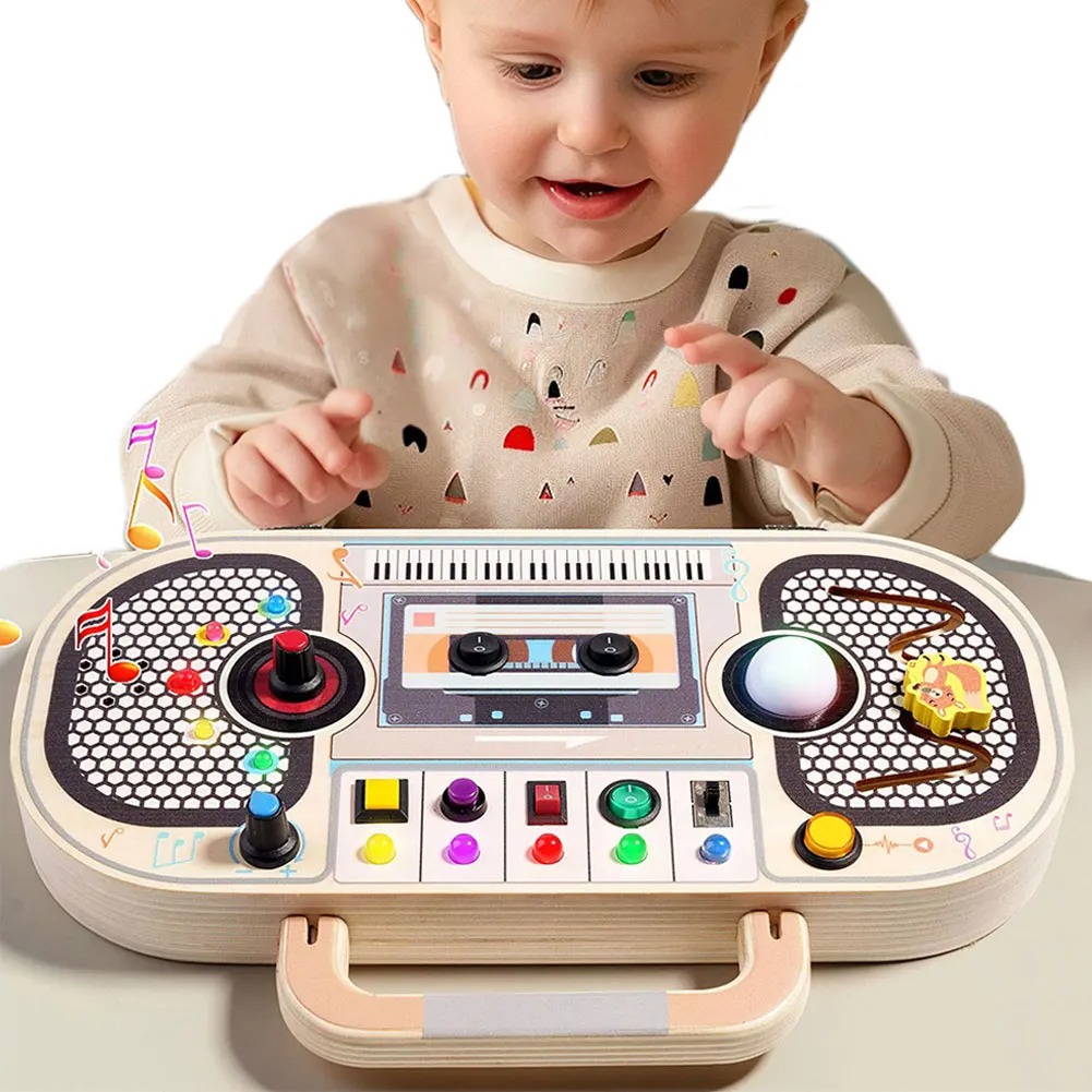 Montessori Wooden Busy Board Toddler - Juguetes Montessori para niños pequeños, tablero