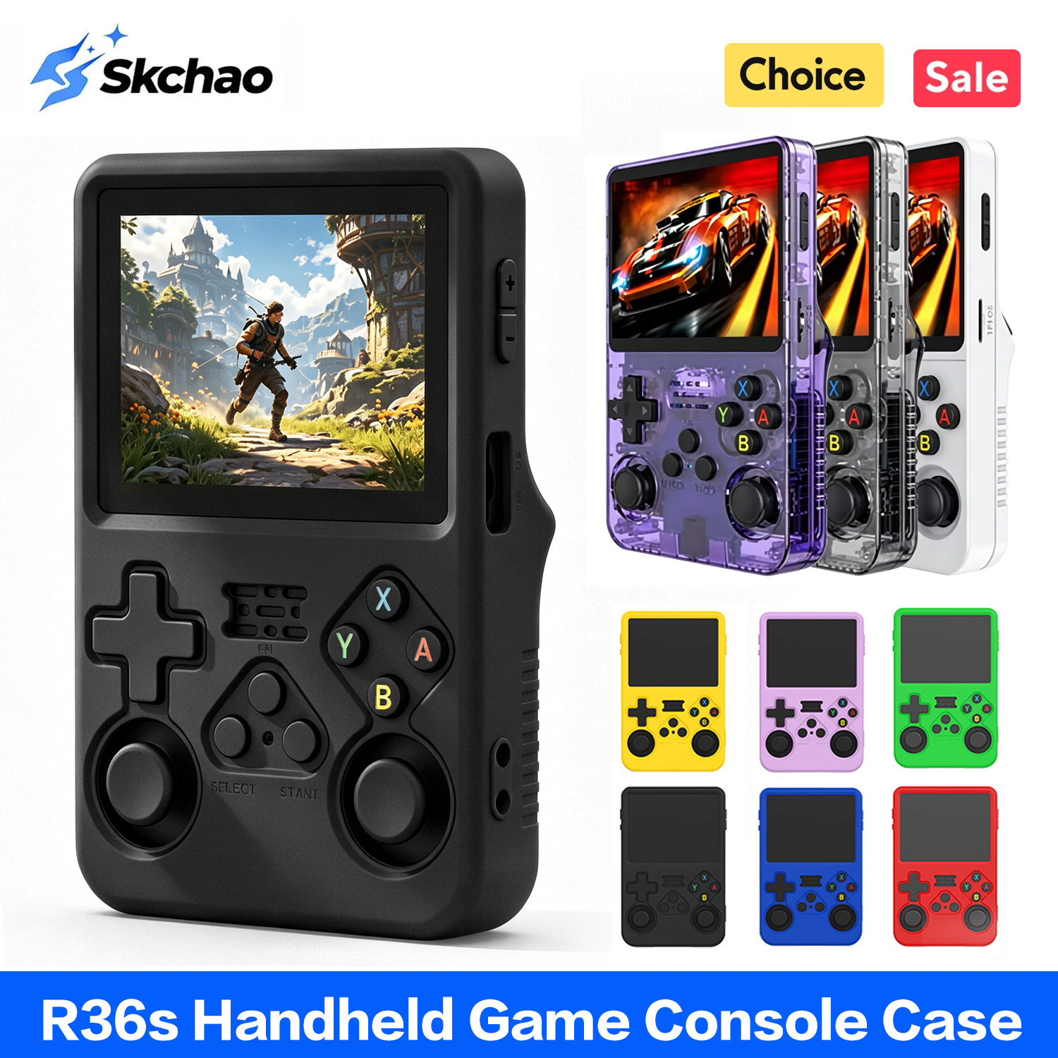 Retro Handheld Game Console R36S - Funda Protectora de Silicona Suave 360