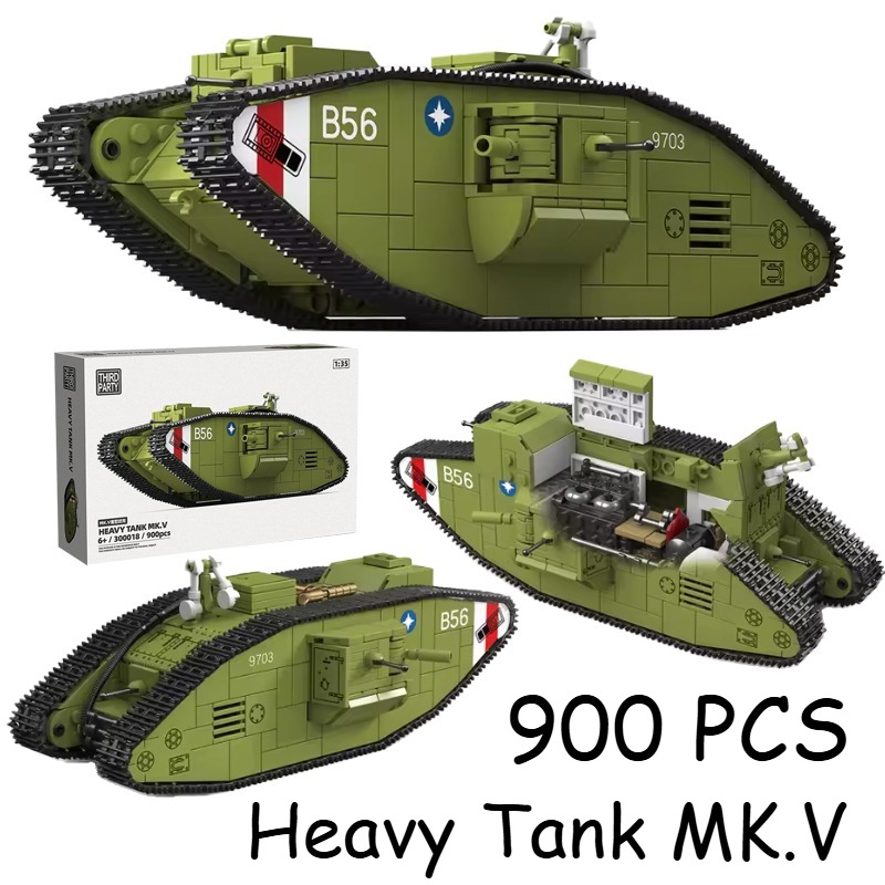 Lego Compatible Military Tank - 900 Piezas, Tanque Pesado MK.V de