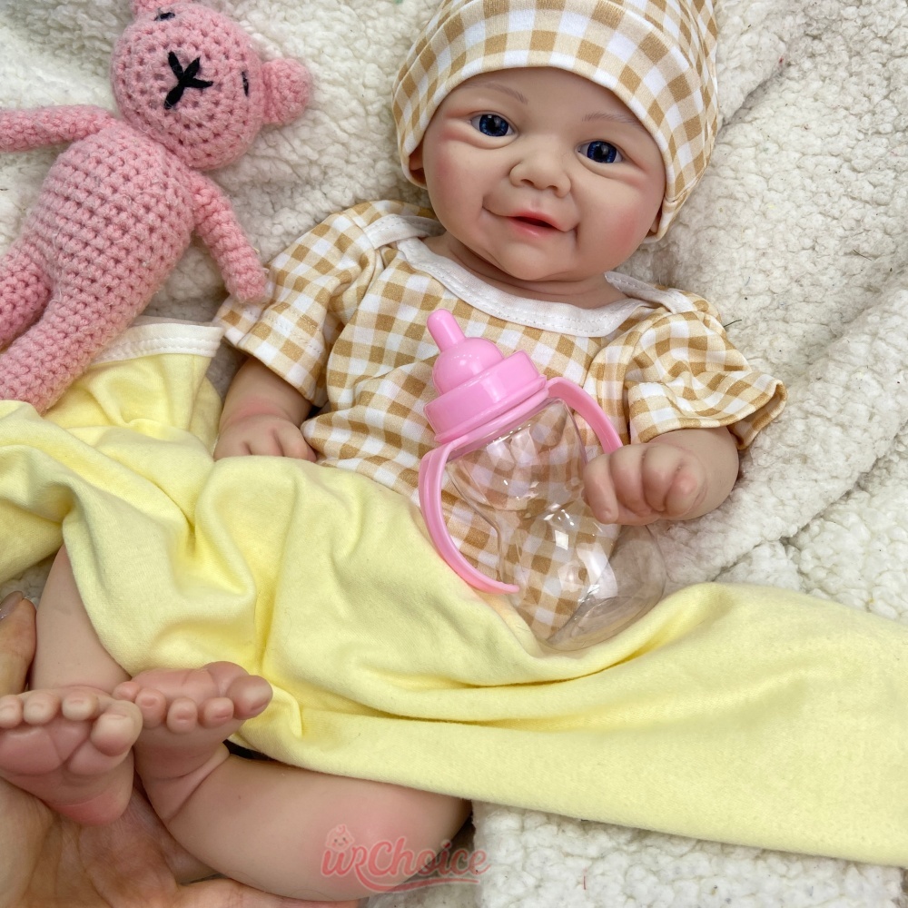 Reborn Baby Doll Silicone Realistic - Muñeca reborn cuerpo completo silicona ojos