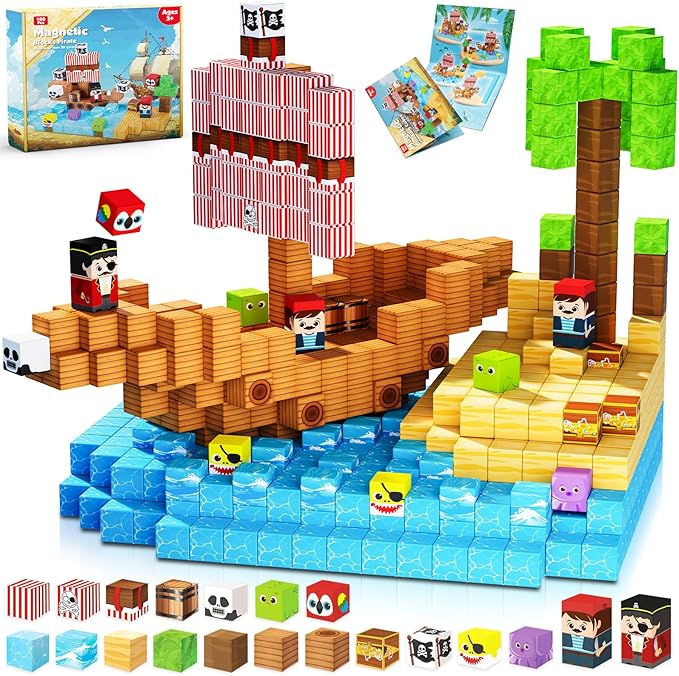 Magnetic Building Tiles Set 100Pcs - Bloques magnéticos-Juego mundial magnético de 100