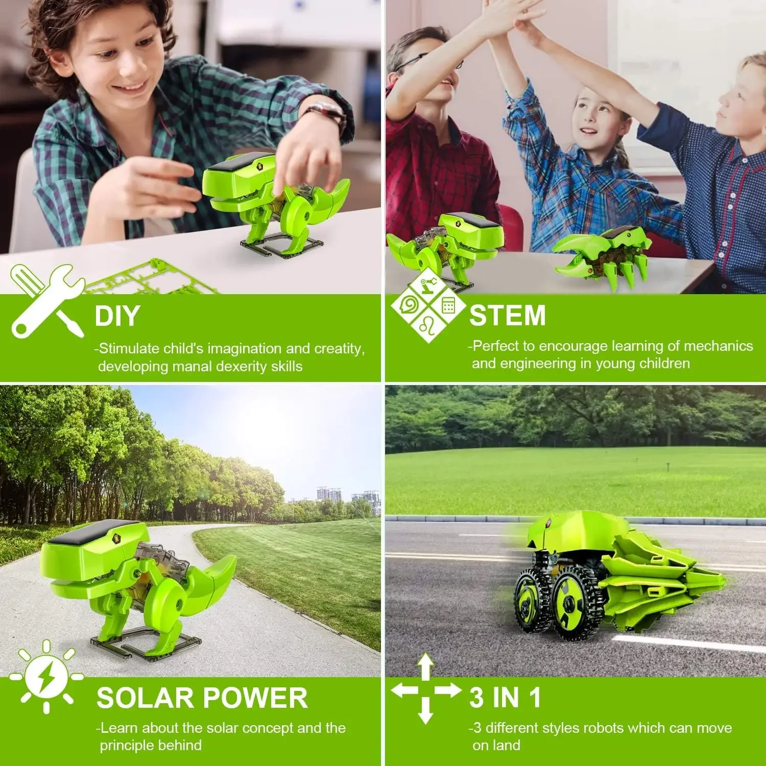 Kit de Robot Solar 3 en 1 para - Stem Solar Robot Kit For Kids reseña y precio
