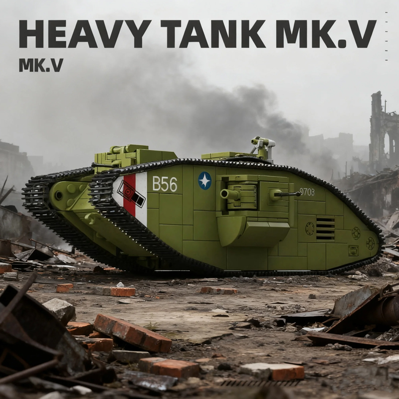 900 Piezas, Tanque Pesado MK.V - Lego Compatible Military Tank reseña y precio
