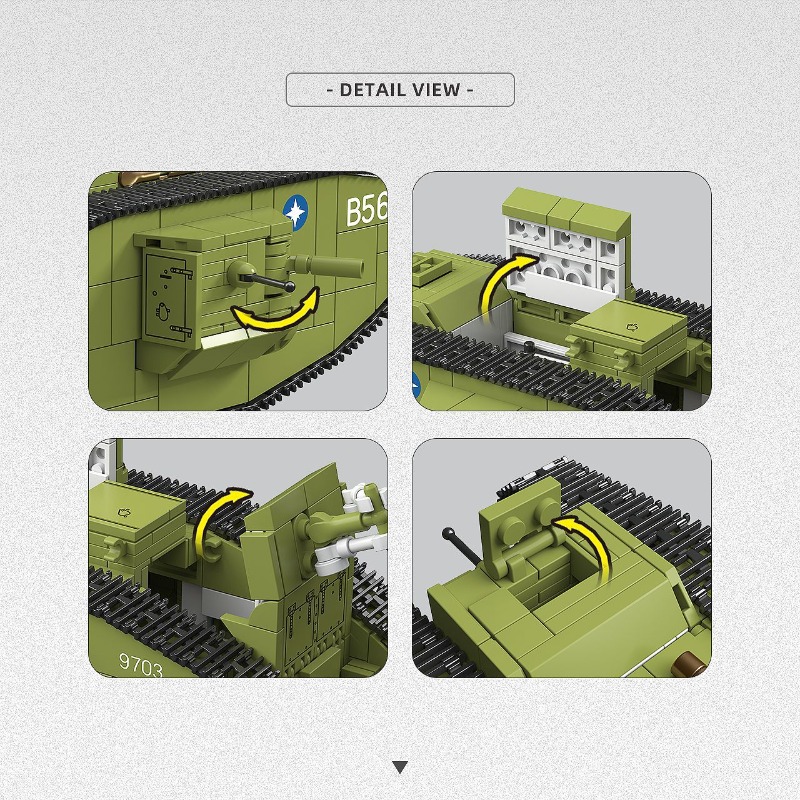 900 Piezas, Tanque Pesado MK.V - Lego Compatible Military Tank reseña y precio