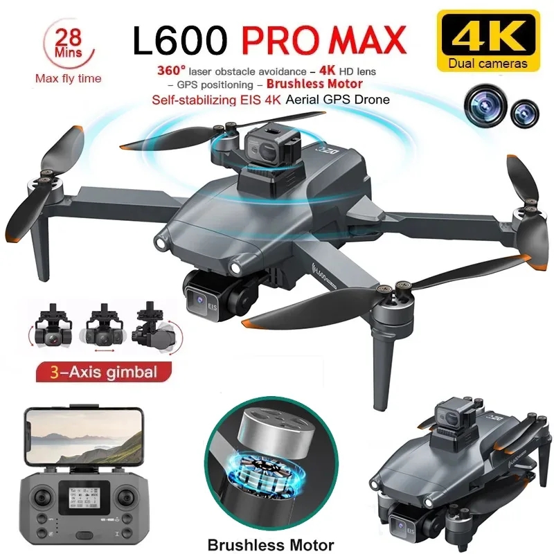L600 PRO MAX GPS Drone profesi - Fpv Brushless Rc Drone 4K reseña y precio