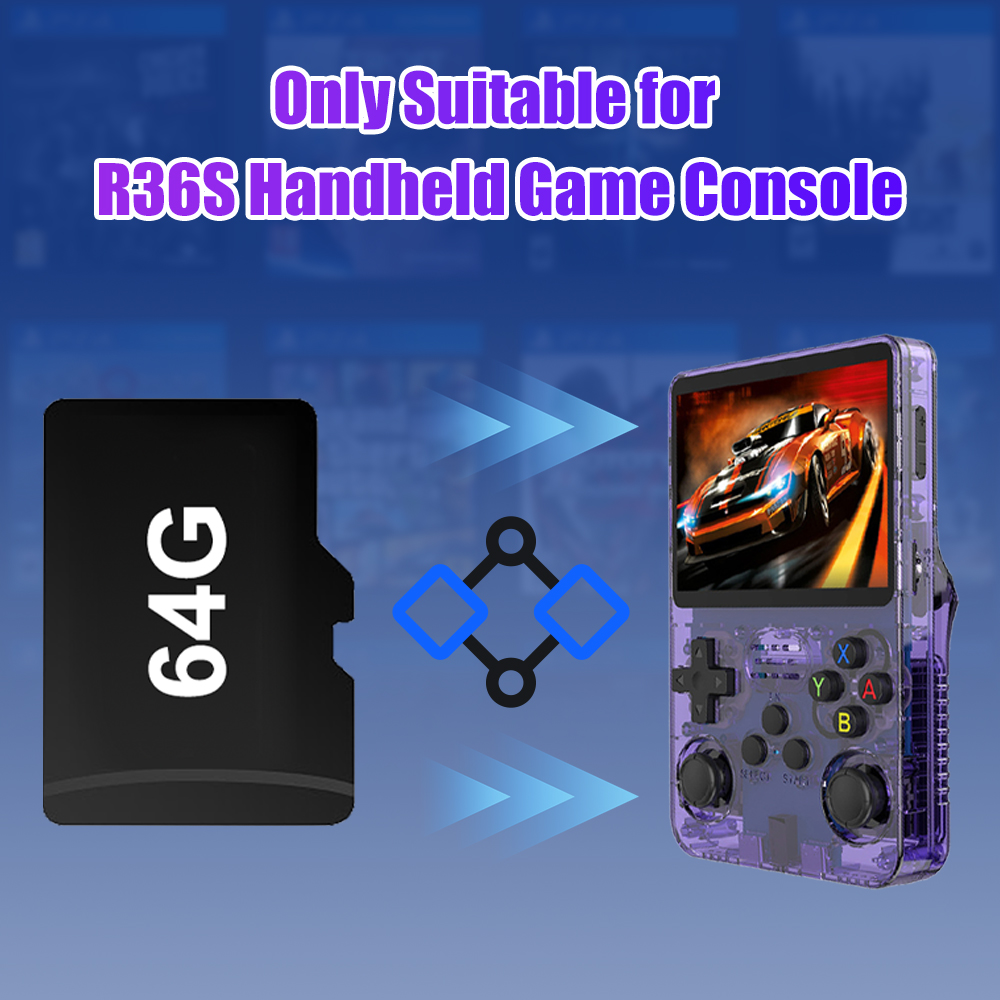 Tarjeta TF de juego de 64G par - Retro Handheld Game Console R36S reseña y precio