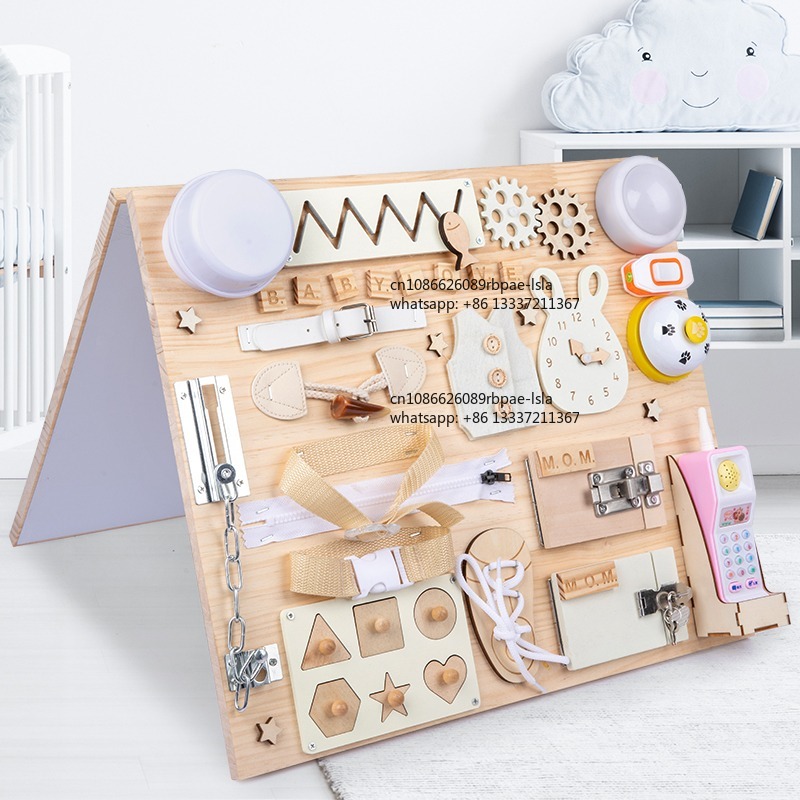 Tablero de Actividades Montess - Montessori Wooden Busy Board Toddler reseña y precio