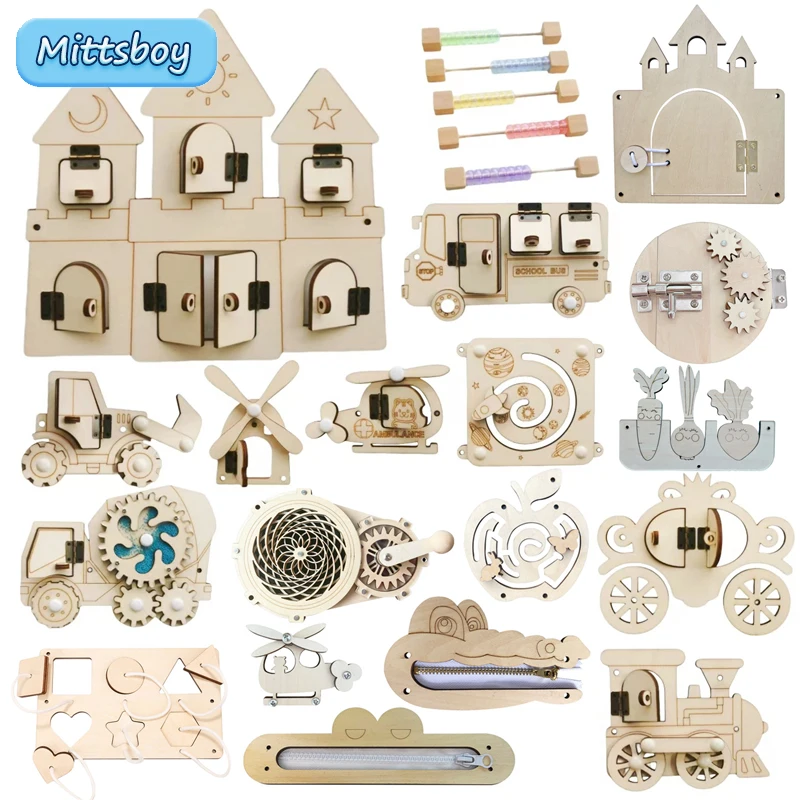 Tablero ocupado Montessori, ac - Montessori Wooden Busy Board Toddler reseña y precio